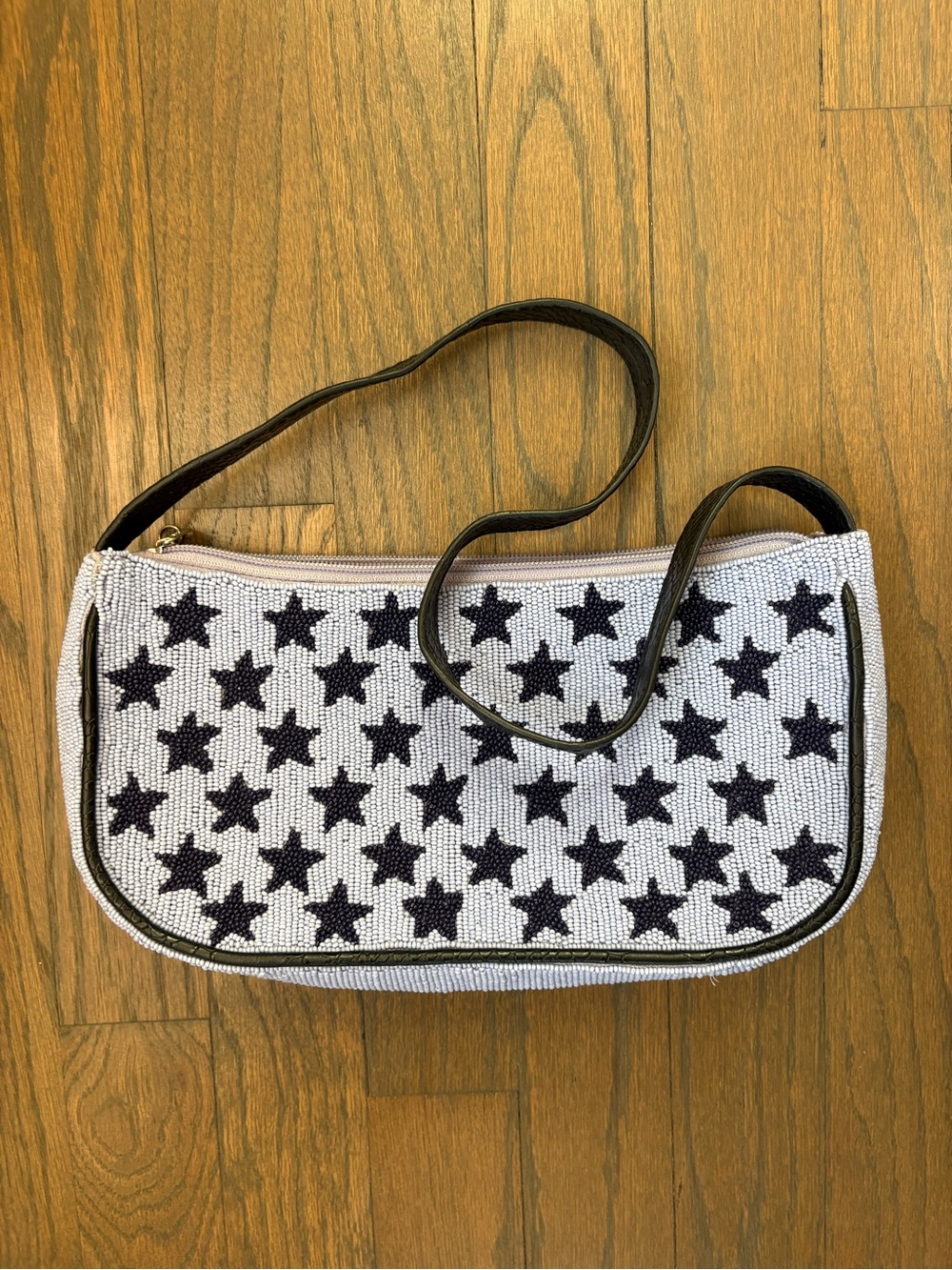 Roller Rabbit Beaded Star Shoulder Bag - Black & White